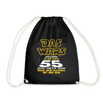 Das Wars, 55 ich jetzt bin. Geburtstag Geschenk - Turnbeutel - Schwarz - Vorne