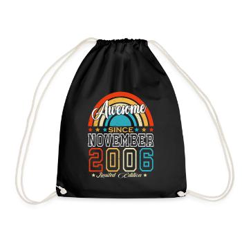 Anniversaire rétro vintage de novembre 2006 - Sac de sport léger - noir - Devant
