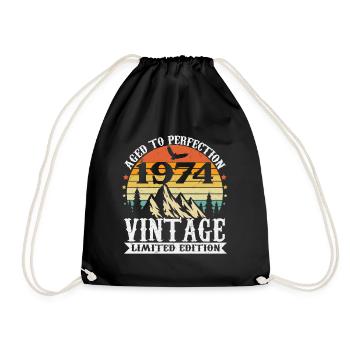 1974 Vintage Anniversaire Cadeau Rétro - Sac de sport léger - noir - Devant
