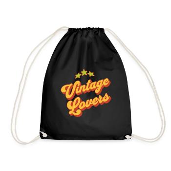 Vintage Lovers Spruch - Turnbeutel - Schwarz - Vorne