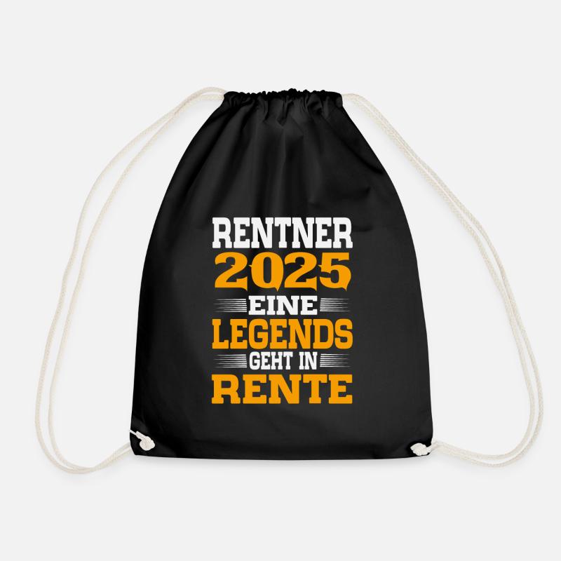 Rentner 2025 Rente Ruhestand 2025 Geschenk - Turnbeutel - Schwarz