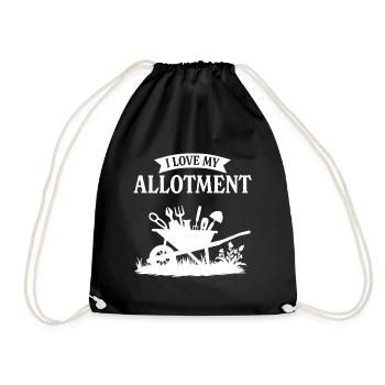 I love my allotment - Drawstring Bag - black - Front