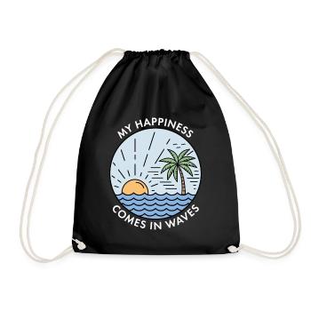 Mon bonheur vient par vagues - Sac de sport léger - noir - Devant