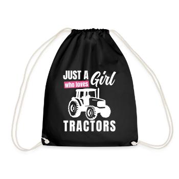 Just a Girl aime les tracteurs - Sac de sport léger - noir - Devant