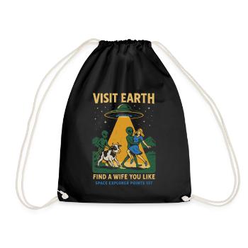 Aventure cosmique Alien OVNI Visite Design - Sac de sport léger - noir - Devant