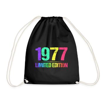 1977 Limited Edition Jahrgang 77er Retro Jahrgang - Turnbeutel - Schwarz - Vorne