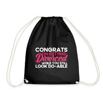 Divorce Divorced Divorced Gift - Drawstring Bag - black - Front