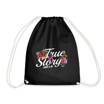 Christian Inspirational Jesus God Gift - Drawstring Bag - black - Front