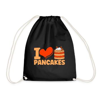 Pfannkuchen Liebhaber Frühstückspfannkuchen Fluffi - Turnbeutel - Schwarz - Vorne
