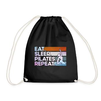 Pilates Manger Sommeil Pilates Cadeau à répéter - Sac de sport léger - noir - Devant