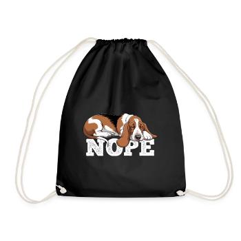 Basset Hound Nope - Drawstring Bag - black - Front
