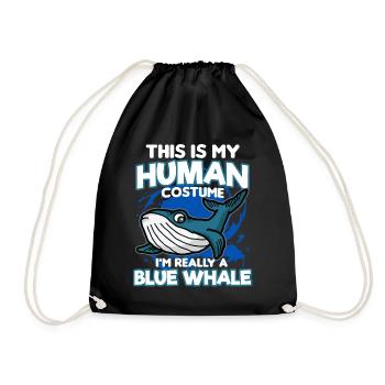 baleine bleue - Sac de sport léger - noir - Devant