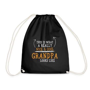 This is what a really cool grandpa looks like - Drawstring Bag - black - Front