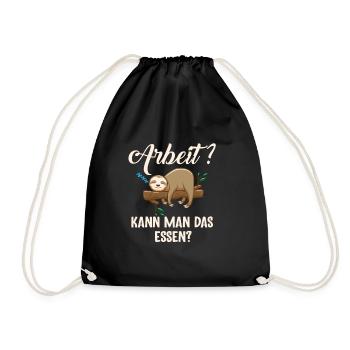 Faultier Arbeit Kann Man Das Essen? - Turnbeutel - Schwarz - Vorne