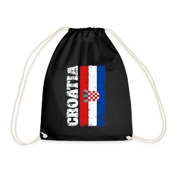 Drapeau de la Croatie Drapeau Sport Hrvatska Fan - Sac de sport léger - noir - Devant