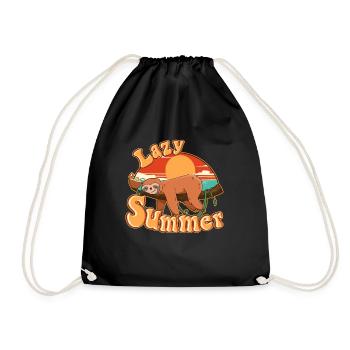 Lazy Sloth Summer - Cool Sloth Lover gift idea - Turnbeutel - Schwarz - Vorne