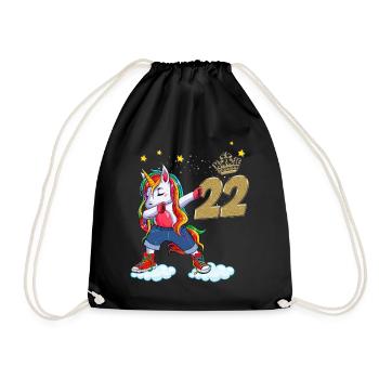 Anniversaire jeune Femme 22 Ans Licorne Queen Fun - Sac de sport léger - noir - Devant