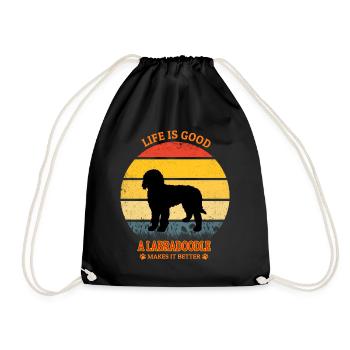 Life Is Good A Labradoodle Makes It Better - Turnbeutel - Schwarz - Vorne