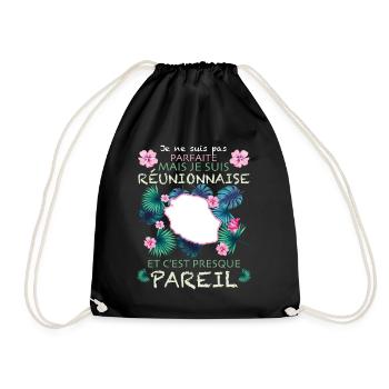 Femme Réunionnaise Cadeau île de La Réunion - Sac de sport léger - noir - Devant