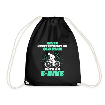 Ne sous-estimez jamais un homme avec un vélo électrique - Sac de sport léger - noir - Devant