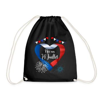 Anniversaire Femme Née 14 Juillet Fête Nationale - Sac de sport léger - noir - Devant