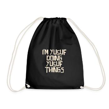 I'm Yusuf doing Yusuf things - Drawstring Bag - black - Front