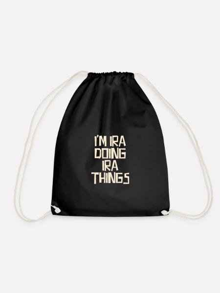 I'm Ira doing Ira things - Drawstring Bag - black