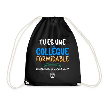 Collègue Femme Formidable Pause Café - Sac de sport léger - noir - Devant