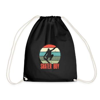 Skater Boy Skateboard Skateboarding Vintage - Sac de sport léger - noir - Devant