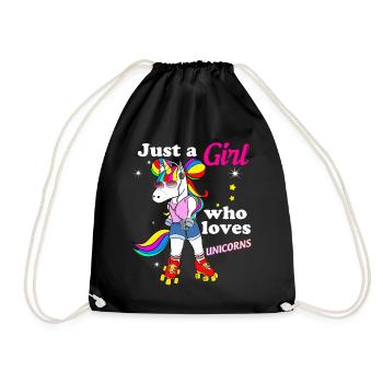 Licorne Roller Skate Style Vintage Années 80 - Sac de sport léger - noir - Devant