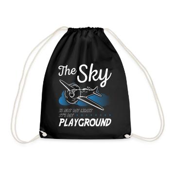 Pilot The Sky Is Not My Limit - Drawstring Bag - black - Front