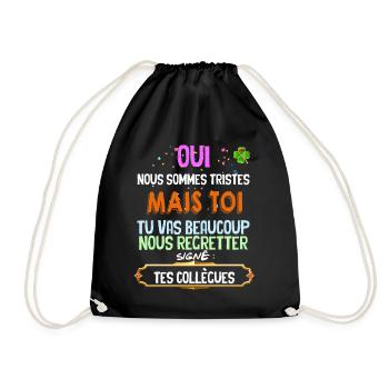 Collègue Triste Pour Collègue Heureux De partir - Sac de sport léger - noir - Devant