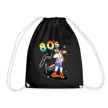 Costume Années 80 Vintage Rétro Licorne Roller - Sac de sport léger - noir - Devant