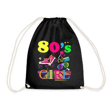Pour Une Fille Femme Fan Années 80 Costume Fête - Sac de sport léger - noir - Devant