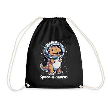 Space-a-saurus Funny Space Dino Astronaut Kids - Drawstring Bag - black - Front
