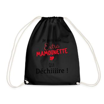 Super Gift Mommy Extra Mamounette - Drawstring Bag - black - Front