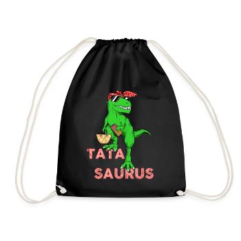 Tatasaurus Humor Auntie Dino Auntie - Drawstring Bag - black - Front