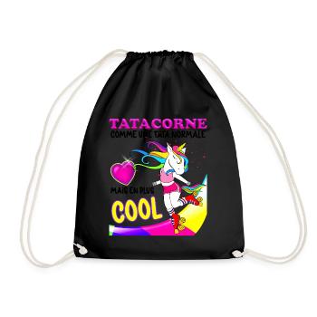Auntie Love Auntie Vintage Unicorn 80s - Drawstring Bag - black - Front