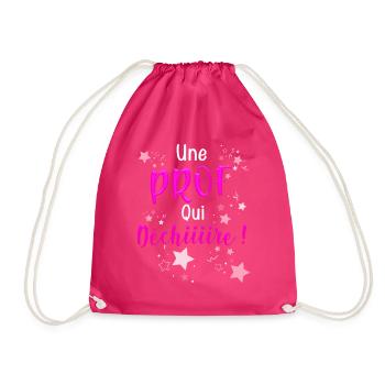 Schönes Geschenk von den Stars, Frau, Lehrerin, die rockt - Turnbeutel - Fuchsia - Vorne