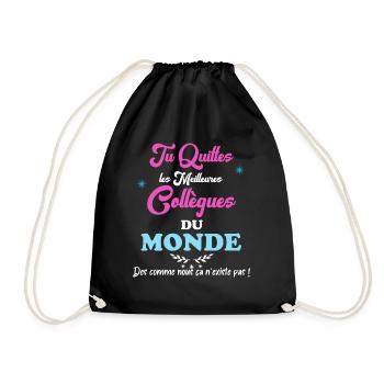 Best Female Retirement Colleague in the World - Drawstring Bag - black - Front