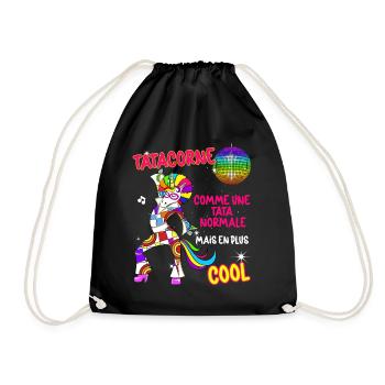 Tante Einhorn Vintage Tante Tante Tante Cool - Turnbeutel - Schwarz - Vorne