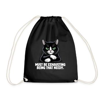 Sarkastische bedürftige schwarze Katze - Turnbeutel - Schwarz - Vorne