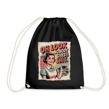Sarcastic Oh Look Nobody Gives A Shit - Drawstring Bag - black - Front