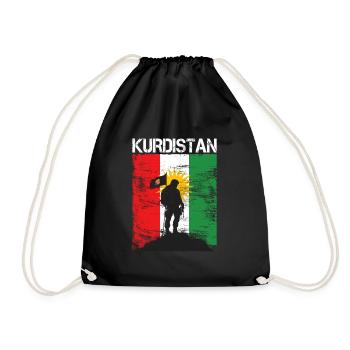 Drapeau du Kurdistan,Kurdistan,Syrie,Irak,Iran,Drapeau - Sac de sport léger - noir - Devant
