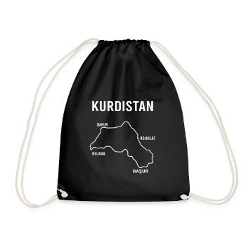 Kurdistan Flagge Bakur Bashur Rojava Rojhlt Newroz - Turnbeutel - Schwarz - Vorne