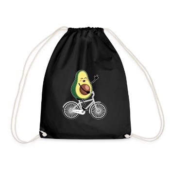 Funny Cycling Avocado - Drawstring Bag - black - Front