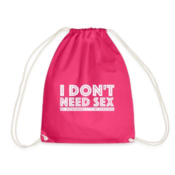 Je n’ai pas besoin de sexe | Dictons amusants - Sac de sport léger - fuchsia - Devant