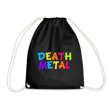 Lustige Death Metal Regenbogenfarben Metalhead - Turnbeutel - Schwarz - Vorne