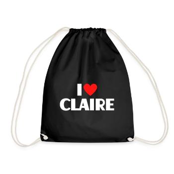 J’aime Claire Red Heart Love Fan Gift - Sac de sport léger - noir - Devant