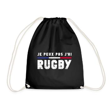 Je Peux Pas J'ai Rugby Joueur Maillot France Rugby - Turnbeutel - Schwarz - Vorne